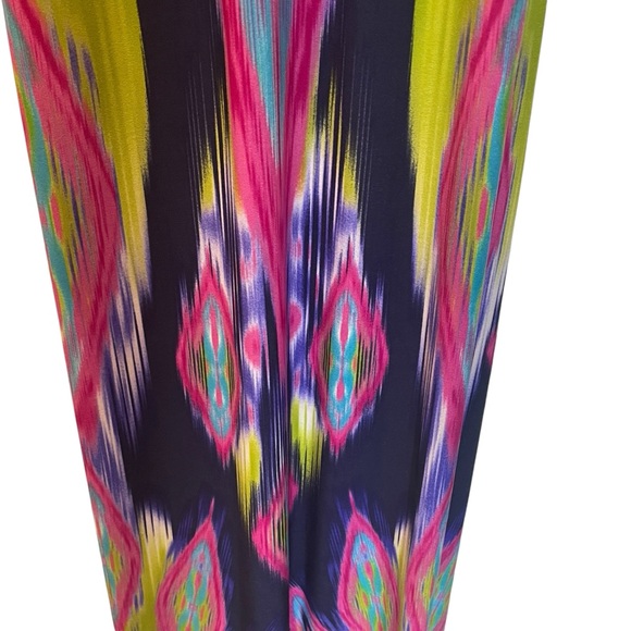 Chico’s Mixed Geo Katrina Maxi Dress Vibrant Ikat Artsy Design - Picture 8 of 13